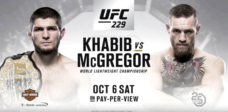 UFC 229：哈比布vs麦格雷戈官方票价公布最高2505美元