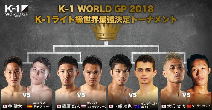 刘威出战K-1轻量级冠军八人赛!武尊卫冕战对阵皇治
