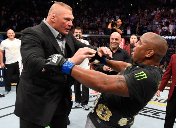 brock-lesnar-confronts-daniel-cormier-after-his-ufc-heavyweight-picture-id993558904.jpg