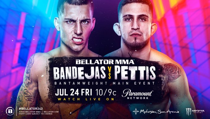 Bellator 242本月回归战!小佩蒂斯对阵里奇·班德加斯