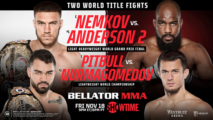 Bellator 288与289期比赛11月12月举行