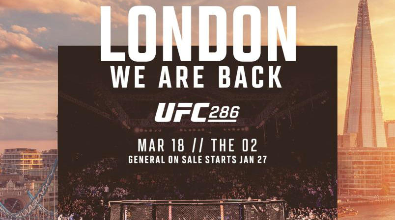 UFC将于3月18日携UFC286重返伦敦