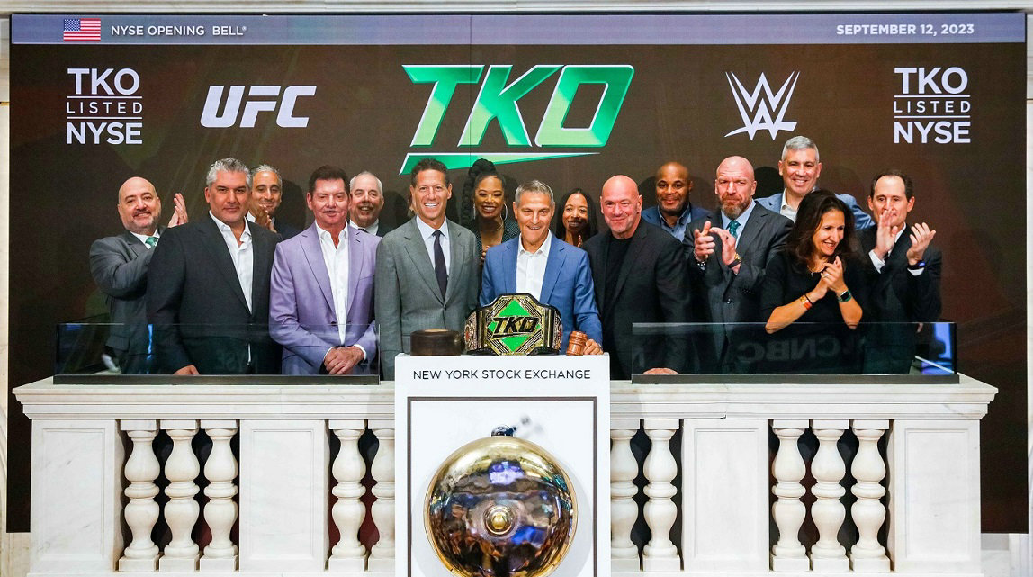UFC与WWE合并公司TKO正式纽交所敲钟上市