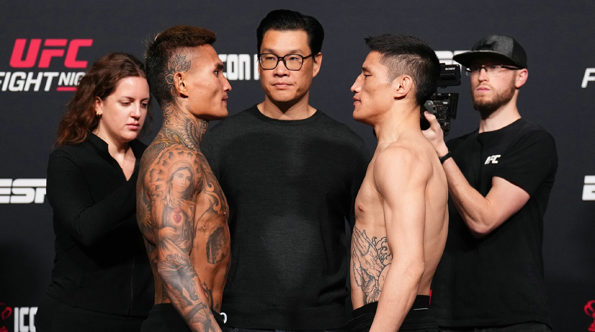 四位中国选手明日出战!UFC精英之路与格斗之夜赛前称重图集